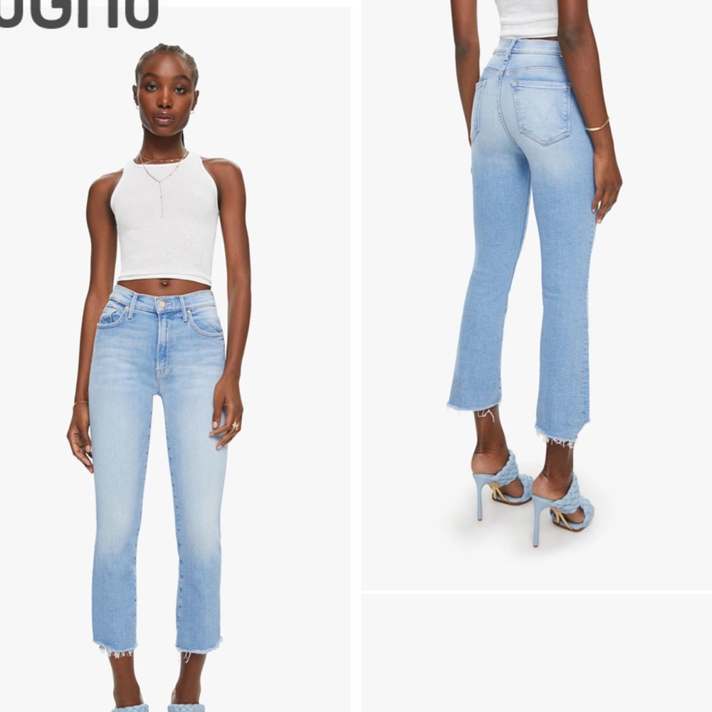 MOTHER Blue Ankle Cropped Jeans High-Rise